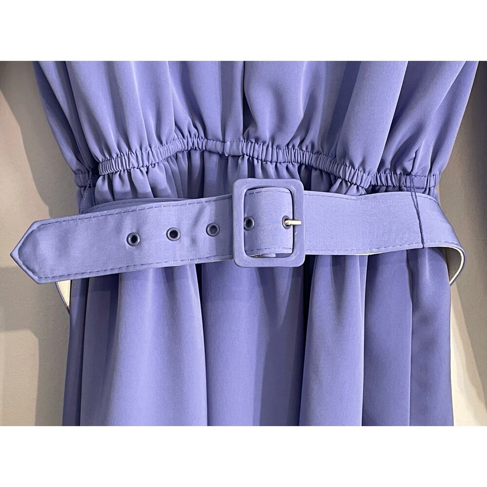 Vintage Madea Church Lady Dress Size 6 Blue Belted Secretary Modest Office - Picture 3 of 7